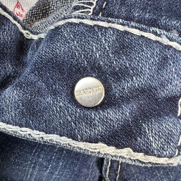 True Religion‎ Becky Women's Jeans Denim Flap Pocket White Boot Cut size 27 USA - Picture 13 of 16